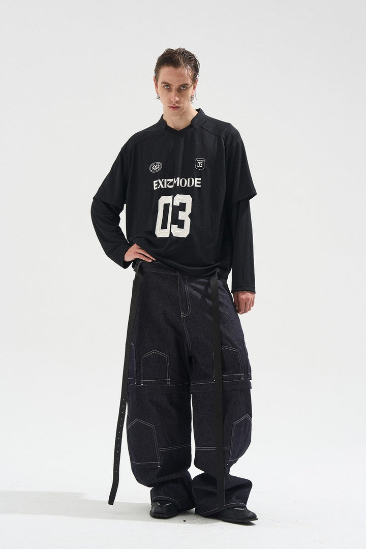 Striped Layered Jersey Long Sleeve Tee