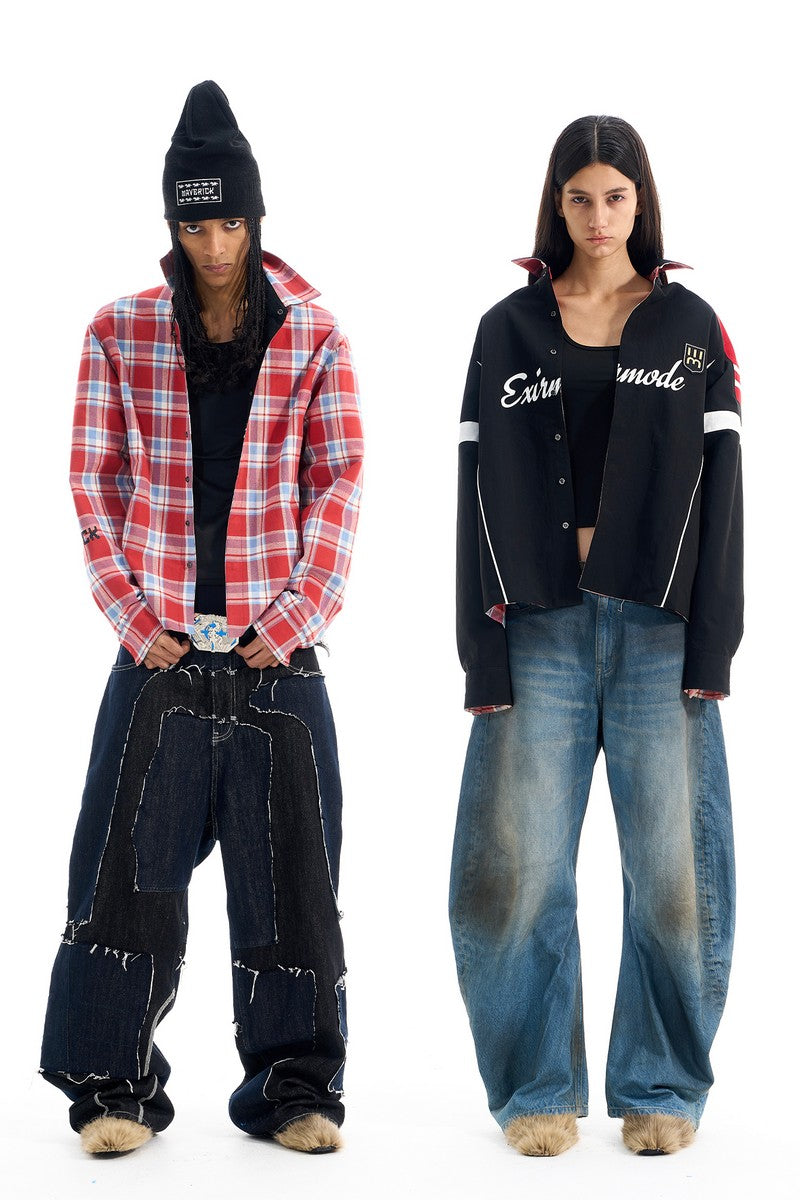 Reversible Plaid Overshirt Jacket