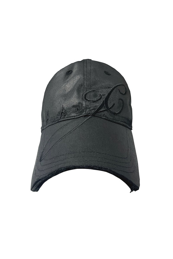 Waxed Embroidered Peaked Cap