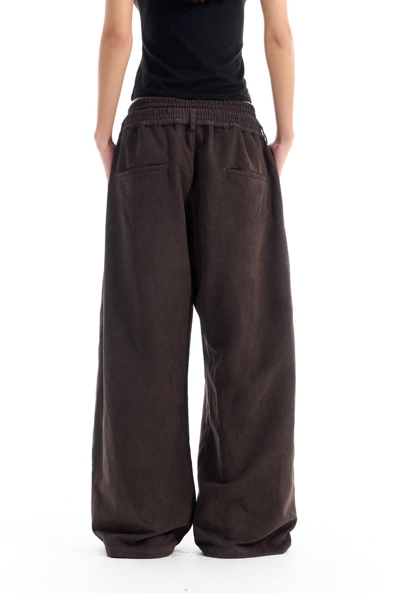 Pleated Double Waist Wide Pants