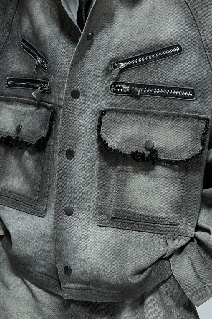Vintage Cement Grey Denim Jacket