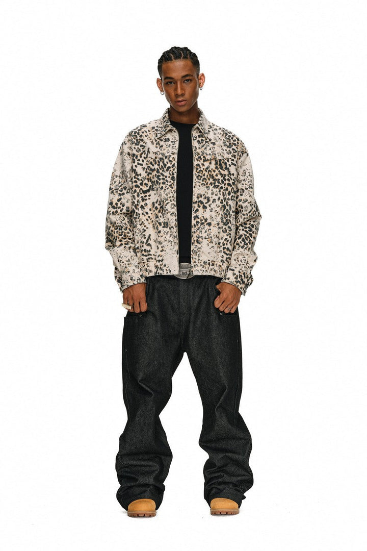 Distressed Leopard Coach Jacket