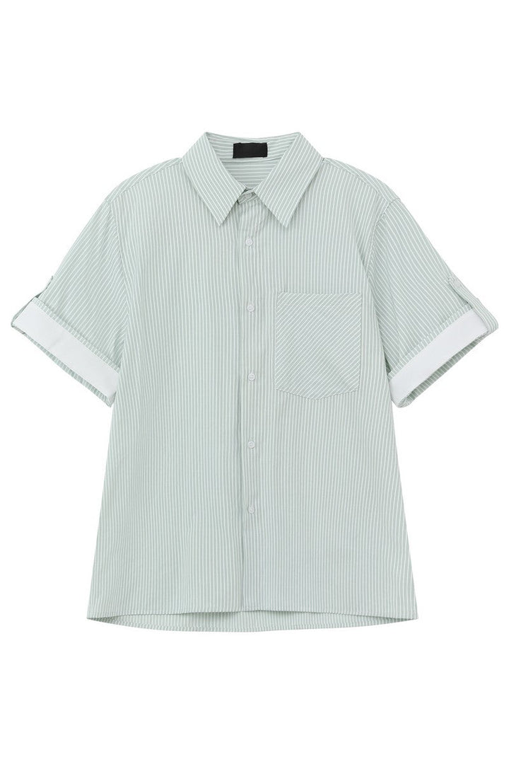 Washed Cotton Striped Shirt