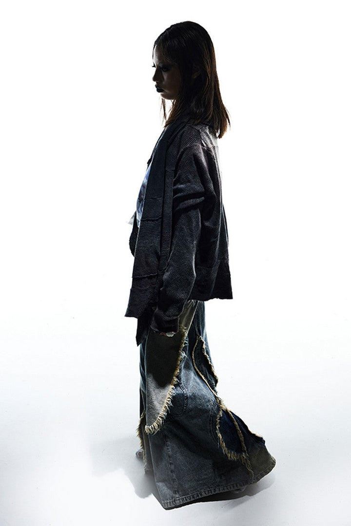 Washed Monkey Denim Skirt