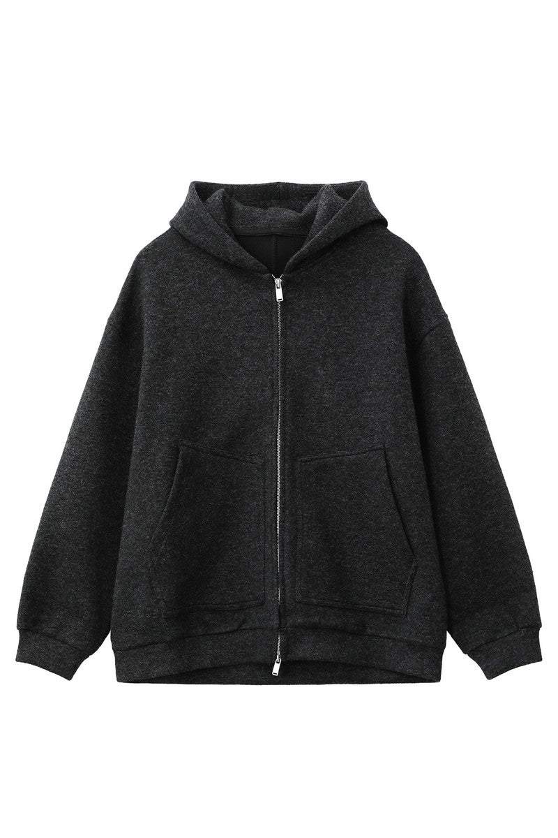 Wool Blend Hooded Cardigan