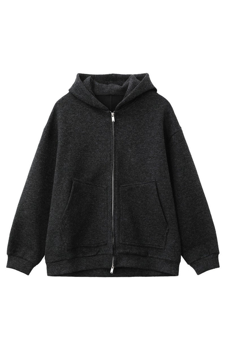 Wool Blend Hooded Cardigan