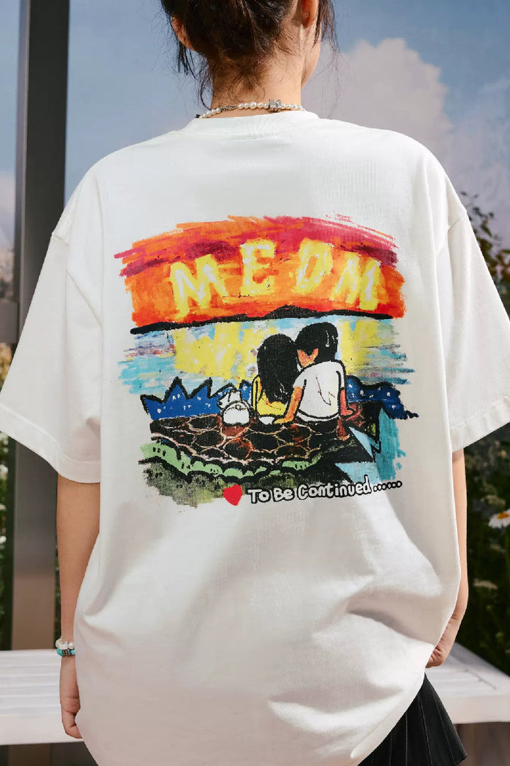 Sunset Beach Print Tee