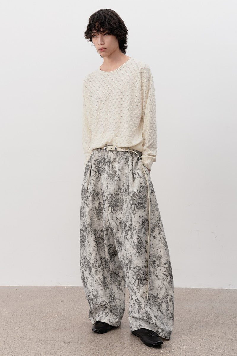 Textured Loose Trousers