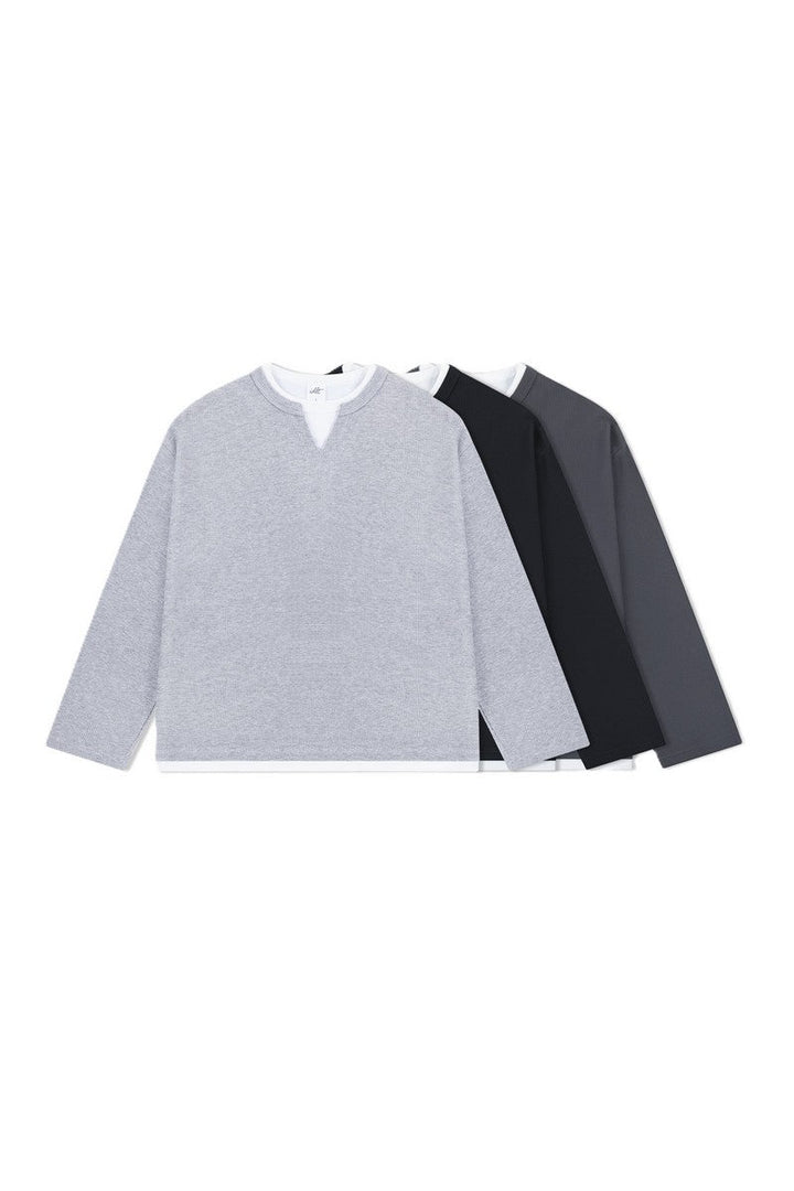 Waffle Layered Henley Long Sleeve