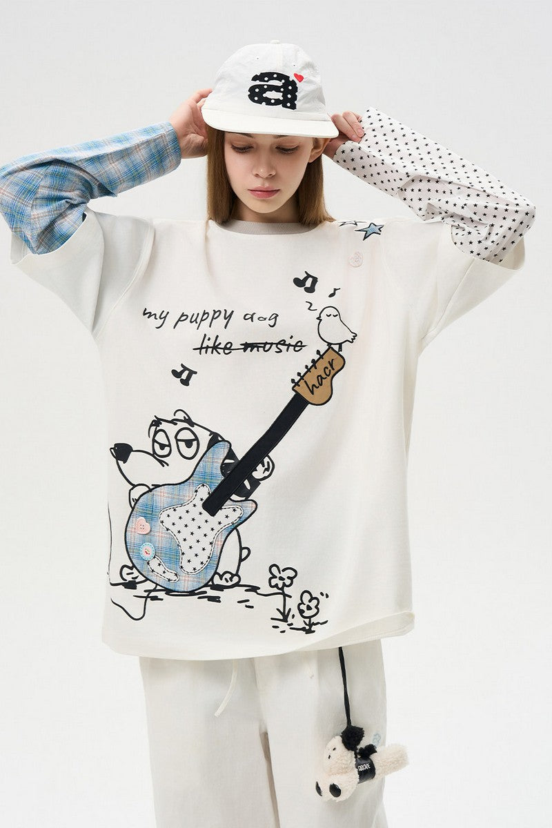 Guitar Dog Layered Longsleeve