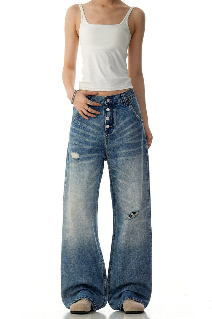 Washed Ripped Jeans