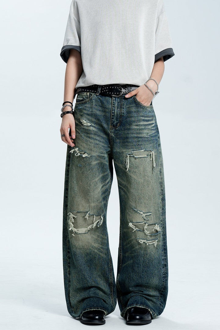Patched Washed Vintage Jeans