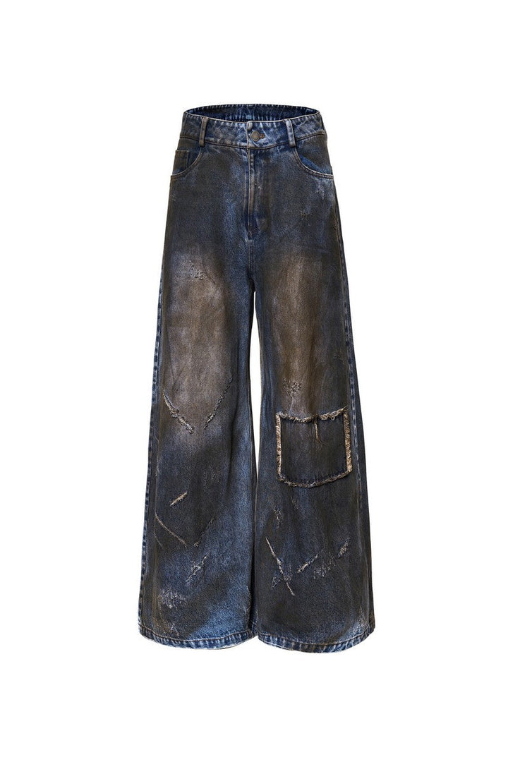 Distressed Dirty Wash Jeans