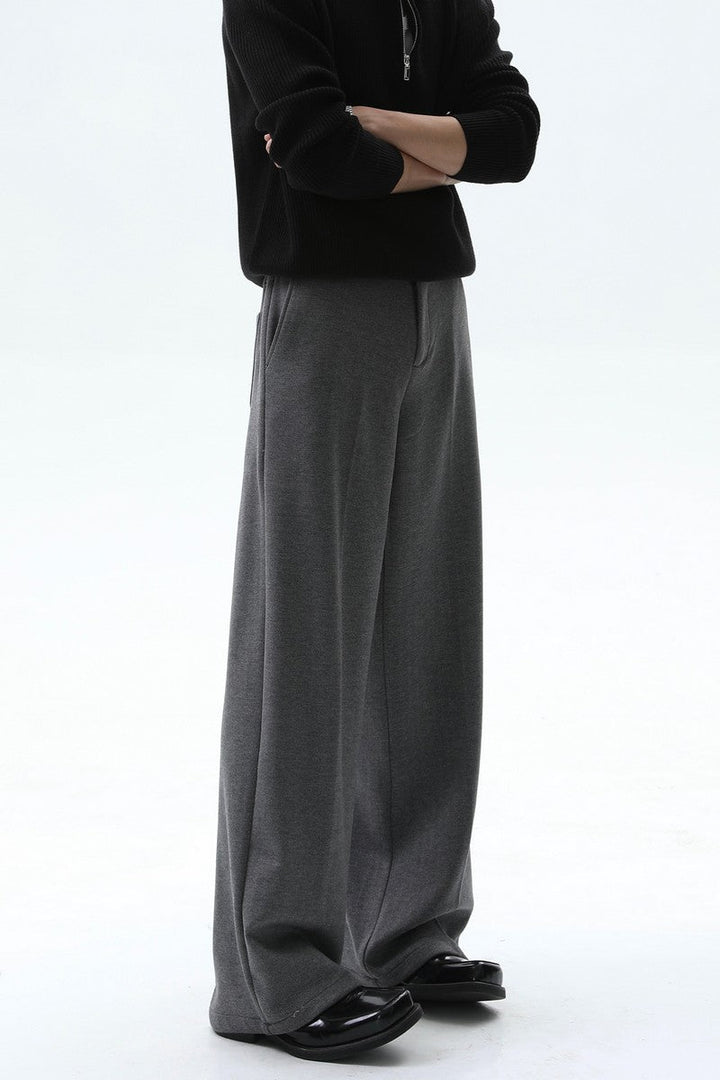 Wool Blend Wide Leg Trousers