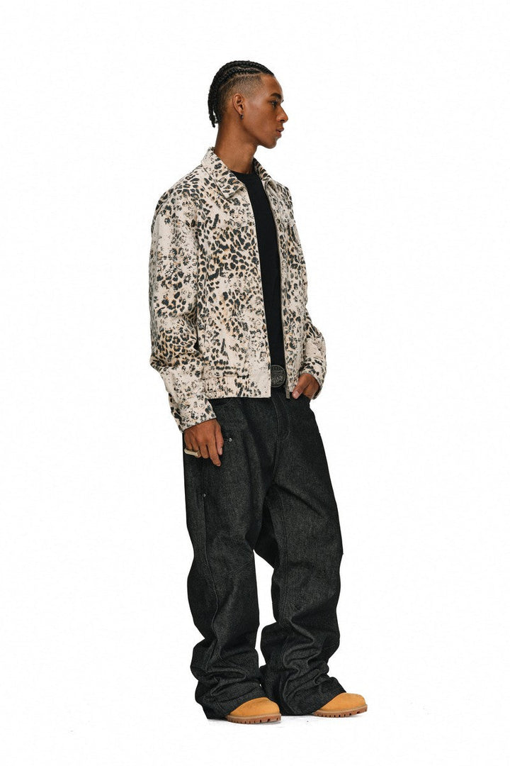 Distressed Leopard Coach Jacket