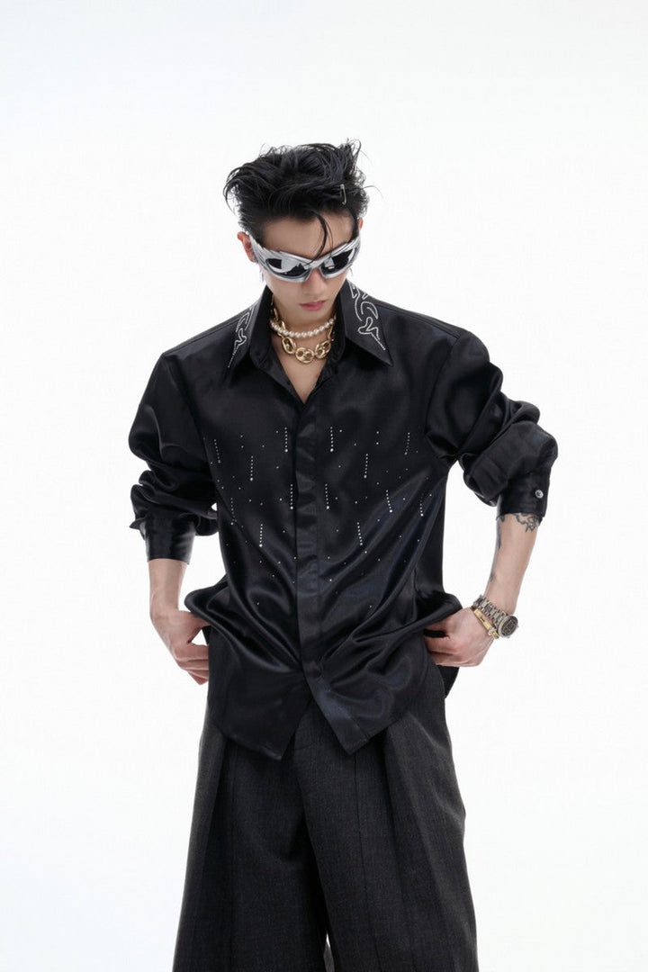 Satin Glitter Boxy Shirt