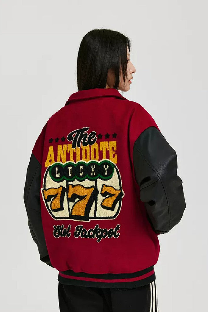 Embroidered Slots Varsity Jacket