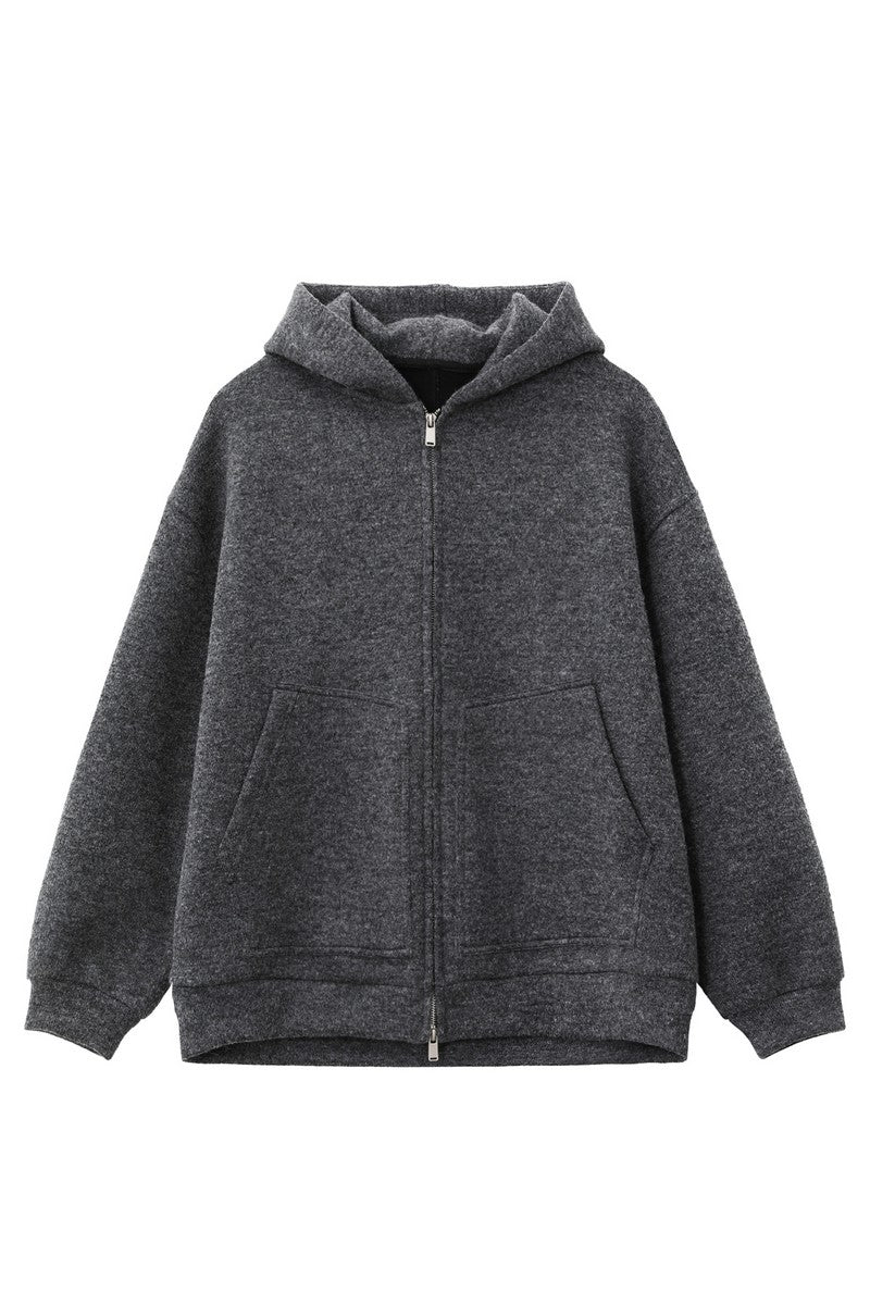 Wool Blend Hooded Cardigan