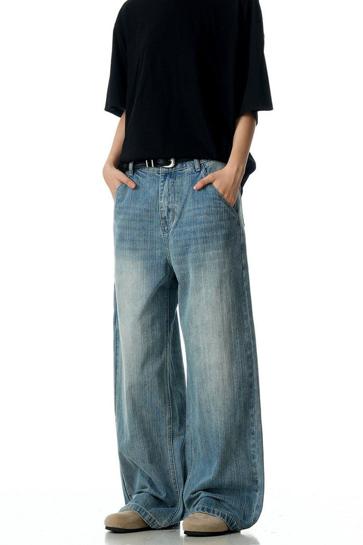 Bamboo Texture Straight Jeans