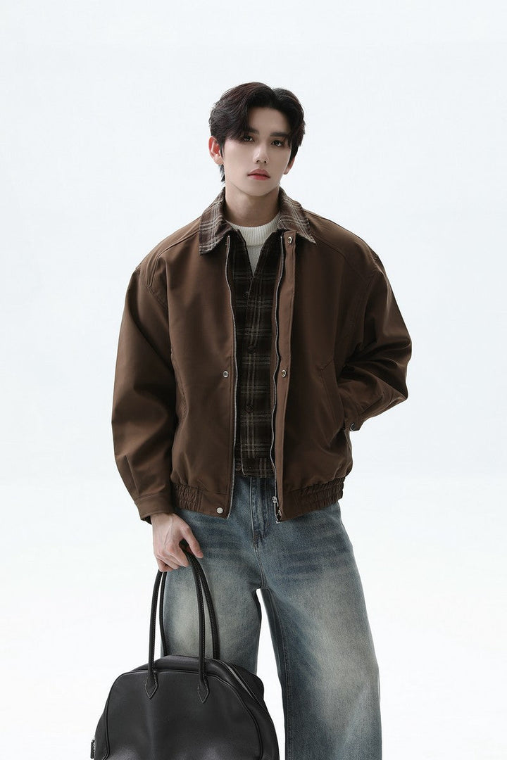 Plaid Layered Look Casual Jacket