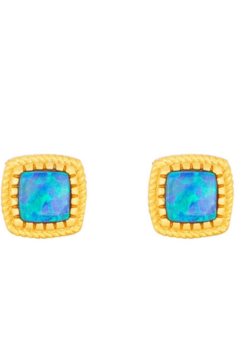 Turquoise Opal Stud Earrings