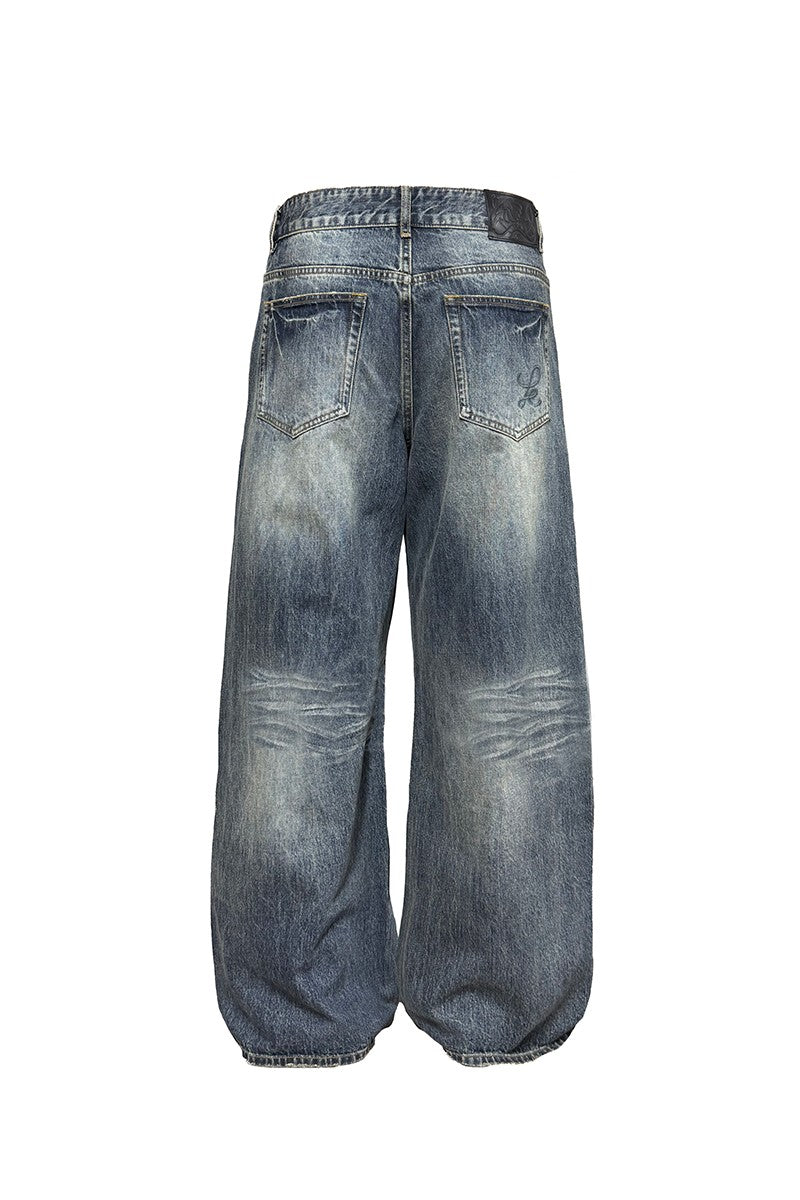 Washed Straight Leg Jeans