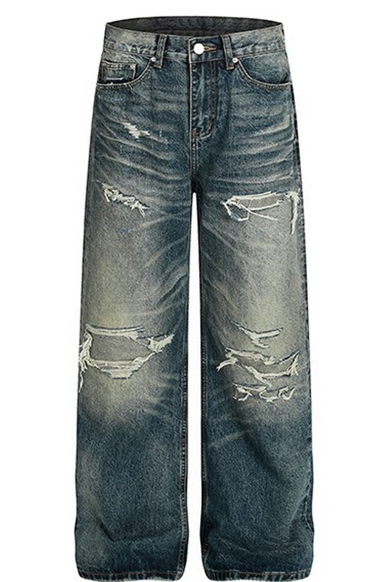 Patched Washed Vintage Jeans