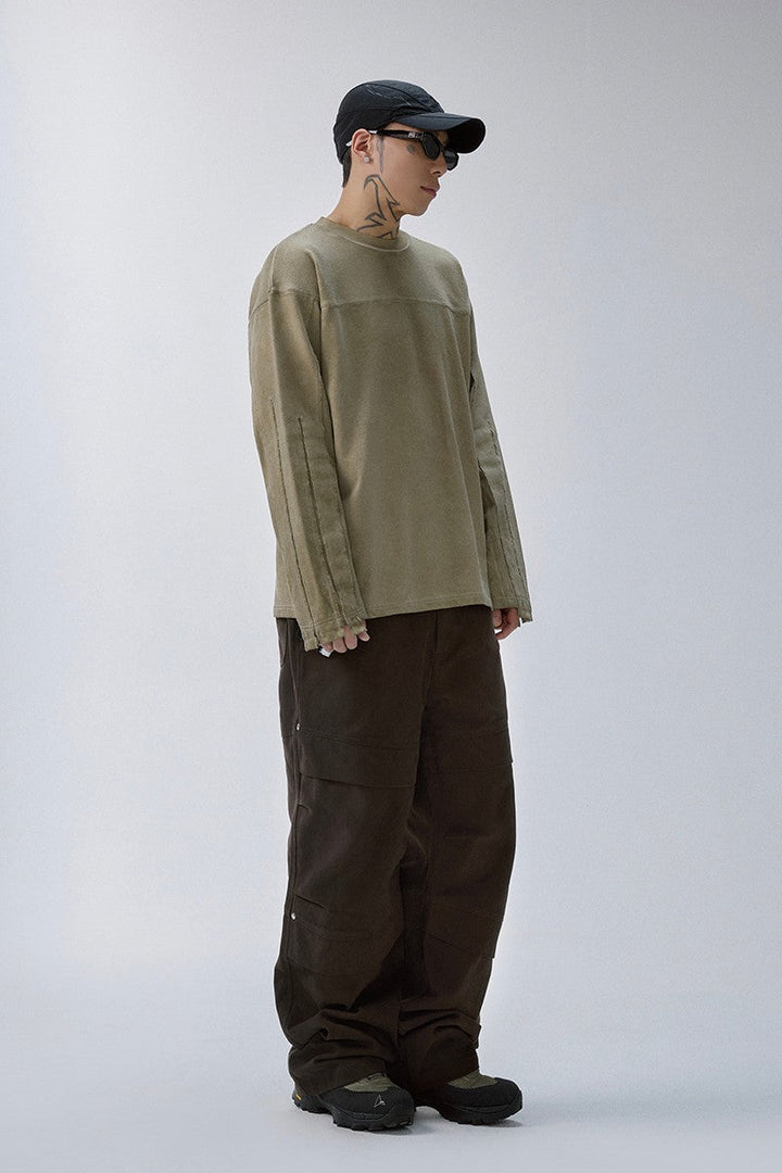 Distressed Patchwork Long Sleeve Tee