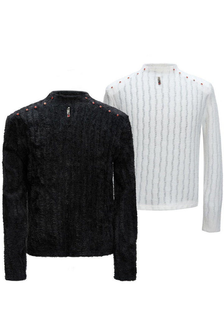 Embellished Padded Shoulder Long Sleeve