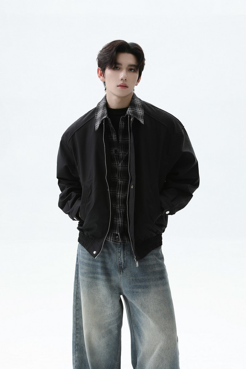 Plaid Layered Look Casual Jacket