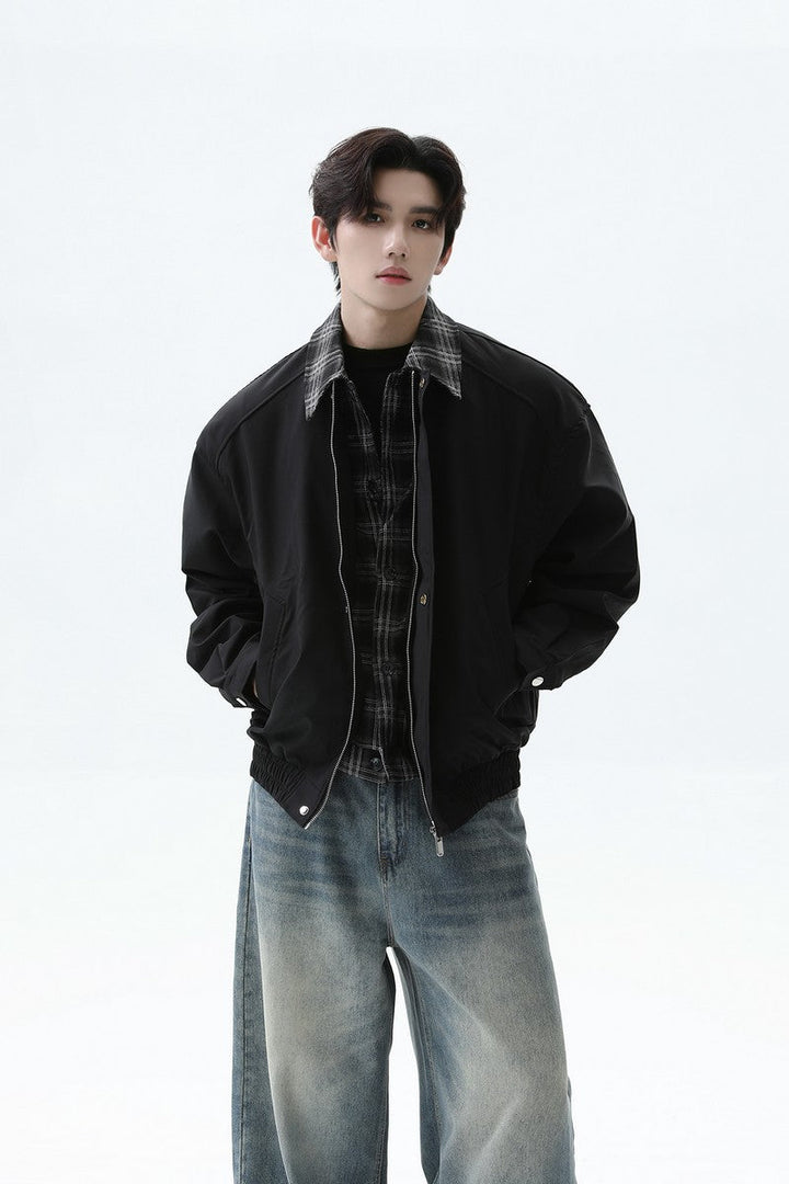 Plaid Layered Look Casual Jacket