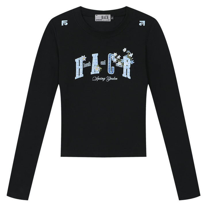 Slim Fit Blue Embroidered Tee