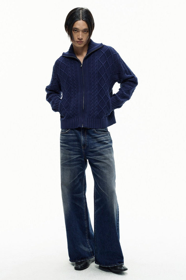 Straight Washed Blue Jeans