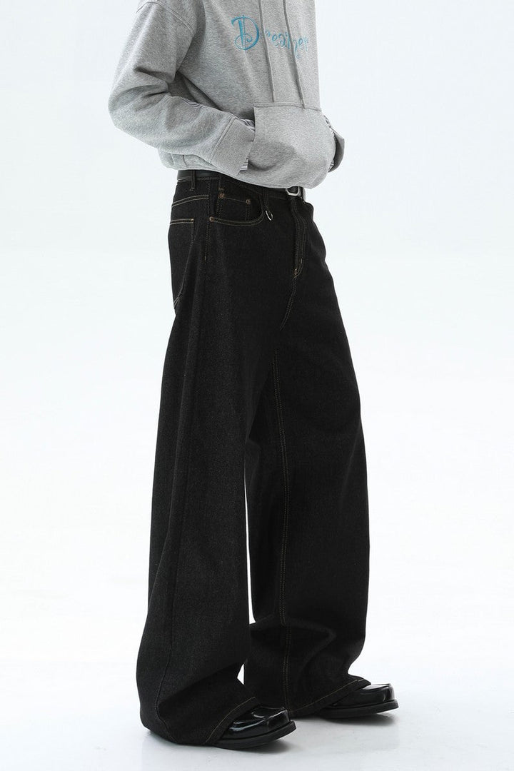 Vintage Washed Raw Denim Jeans