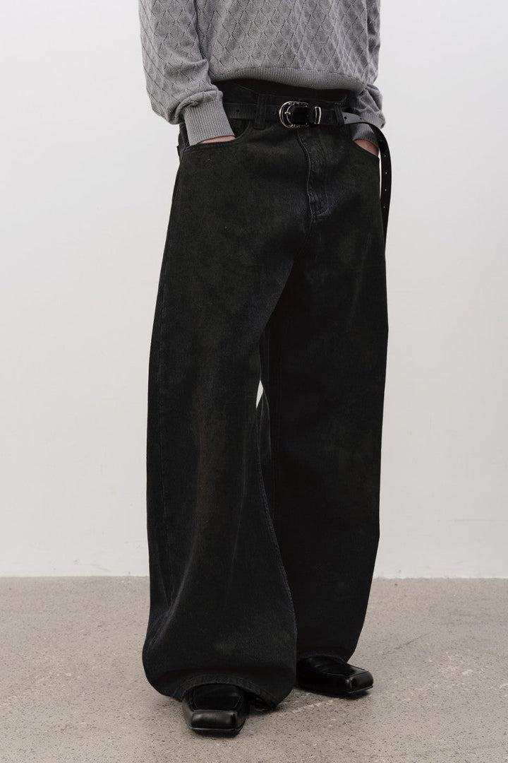 Washed Black Banana Jeans