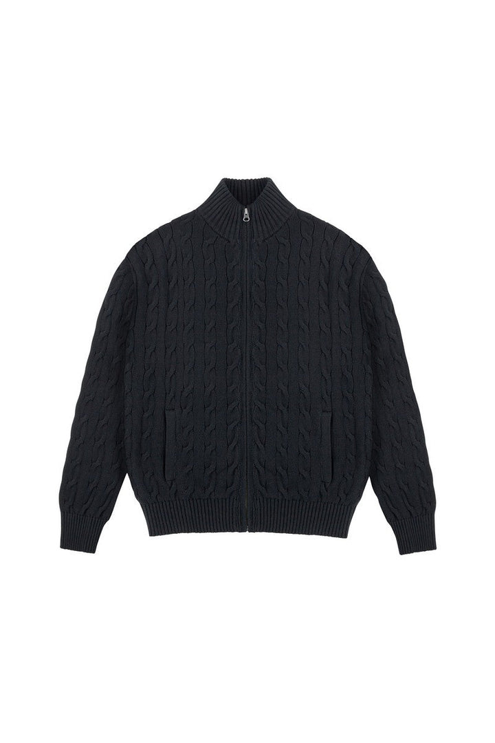 Cable Knit Zip Cardigan