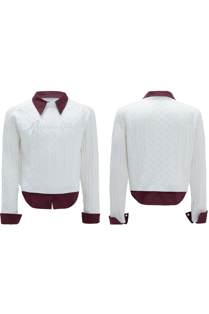 Layered Pearl Knit Sweater