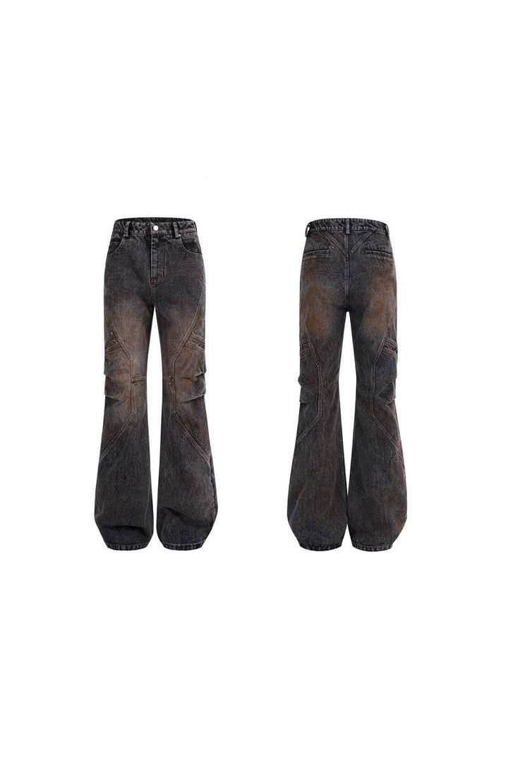 Vintage Washed Deconstructed Jeans