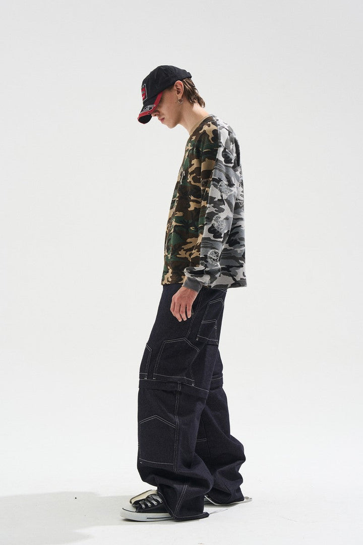 Yin Yang Camo Print Long Sleeve Tee