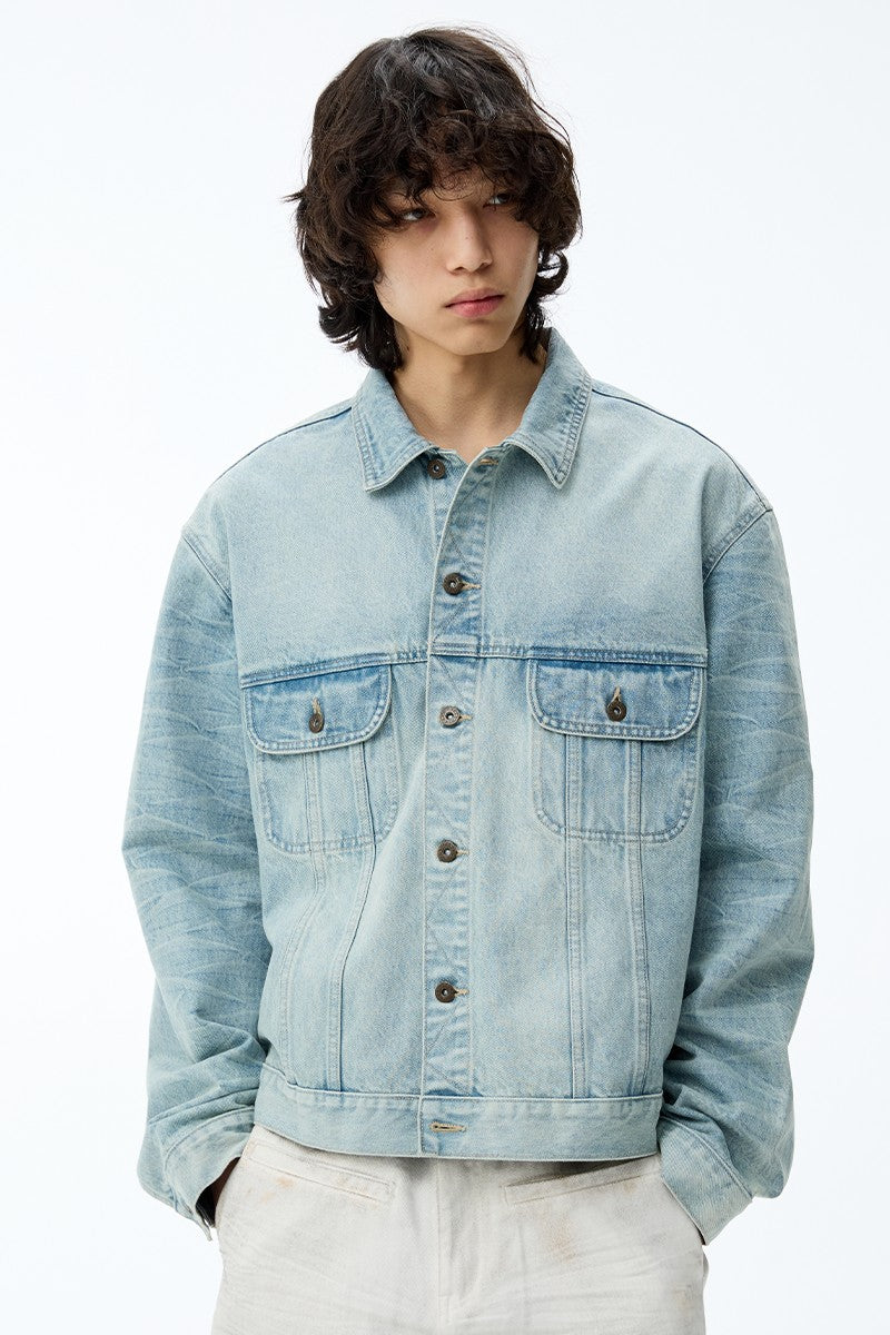 Washed Honeycomb Denim Jacket