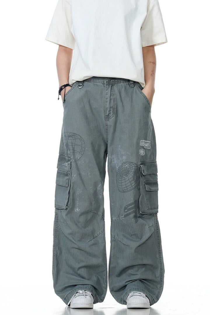 Distressed Multi-Pocket Cargo Pants