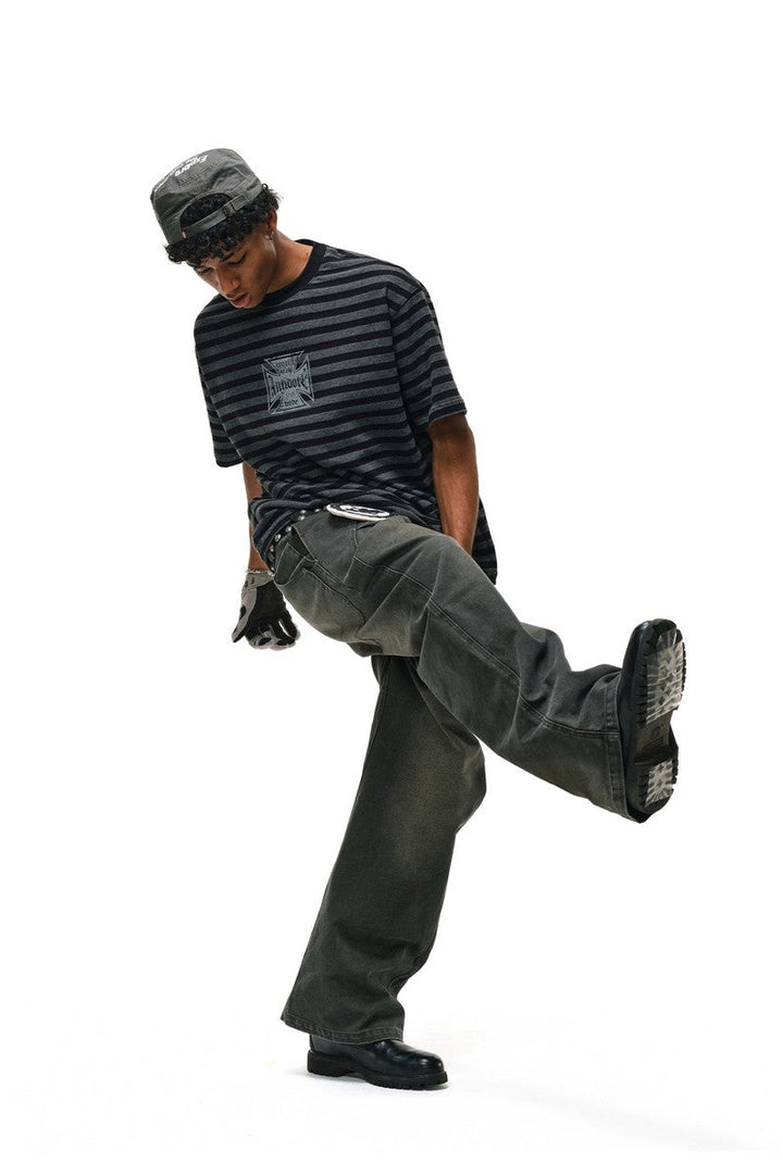 Washed Pleated Work Pants