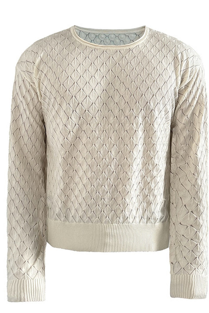 Diamond Cutout Knit Long Sleeve