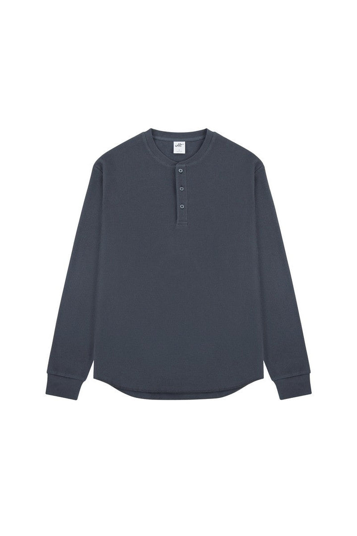 Waffle Henley Long Sleeve Tee