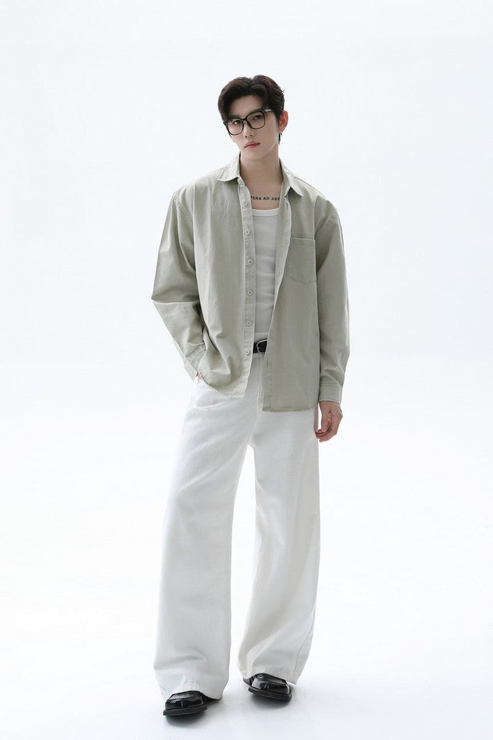 Washed Cotton Minimal Shirt