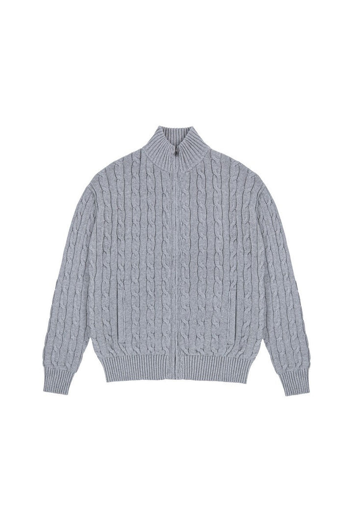 Cable Knit Zip Cardigan