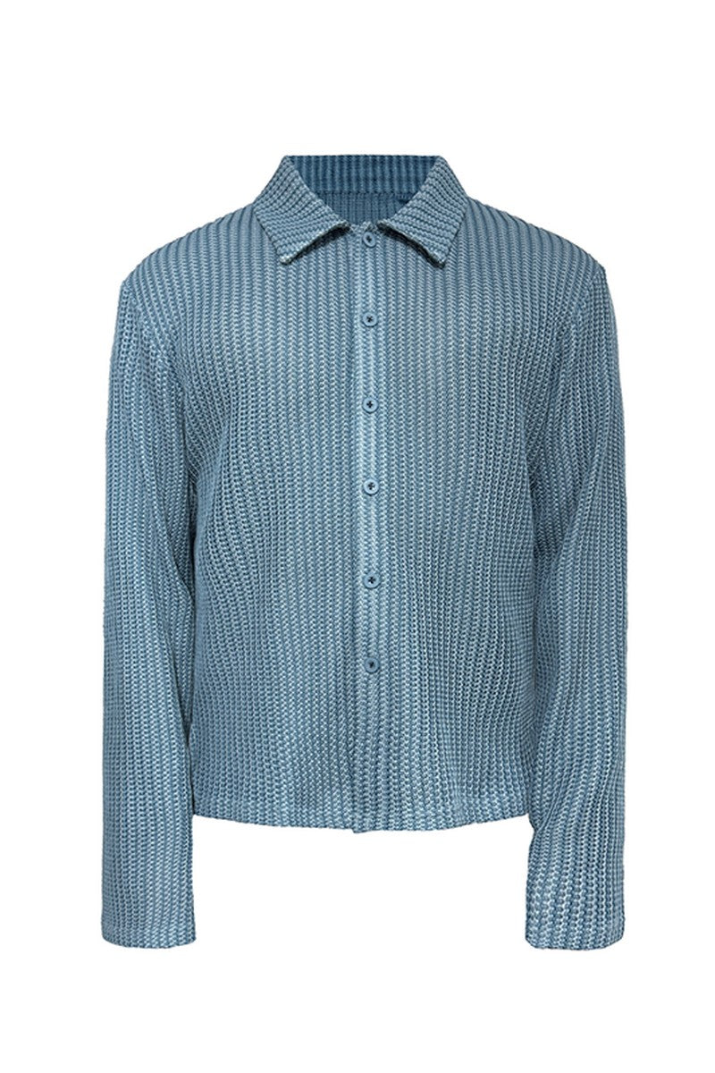 Woven Textured Long Sleeve Shirt