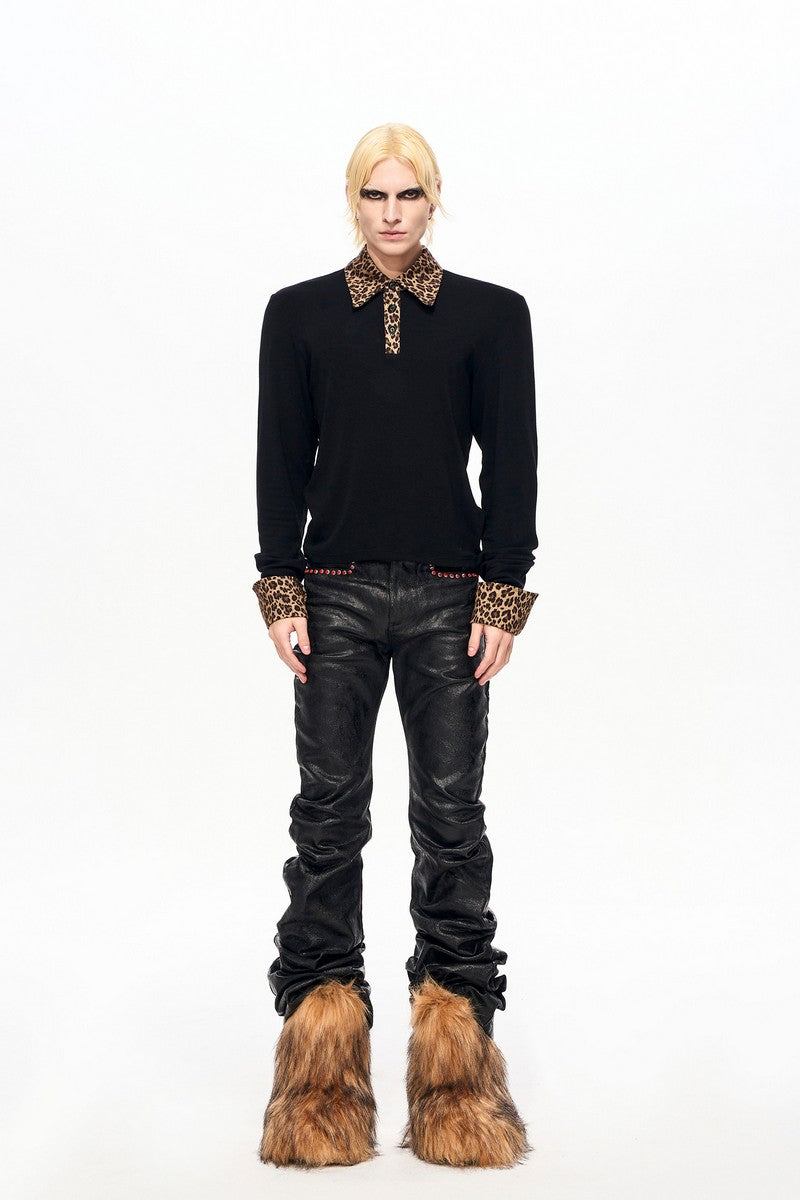 Leopard Print Polo Tee