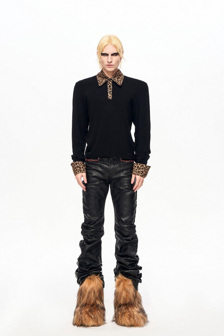 Leopard Print Polo Tee