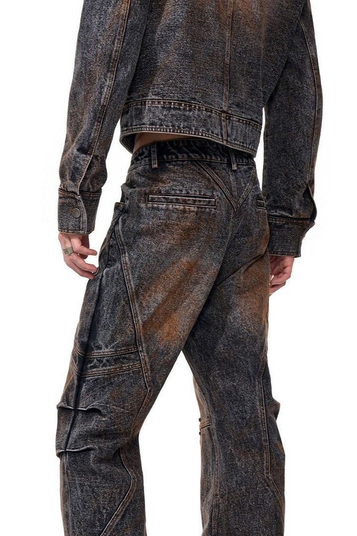 Vintage Washed Deconstructed Jeans